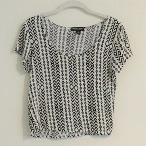 Black and White Patterned Crop Top